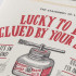 Letterpress Card - Love - Lucky To Be Glued By Your Side