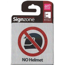 Signzone Peel & Stick Metallic Sticker - NO Helmet (Item No: R01-22) A9R1B1