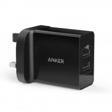 Anker B2021 24W 2-Port USB Wall Charger and Micro USB Cable with PowerIQ - Black