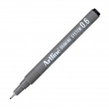 Artline Black Drawing System Pen 0.6mm (EK-236)
