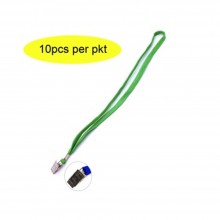 Green Cotton Lanyard with Clip - 10pcs/pkt