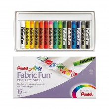 PENTEL ARTS FABRIC FUN PASTEL DYE STICKS 15 COLORS (PTS-15)